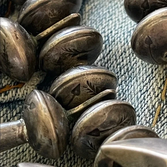 vintage Navajo Sterling Silver Naja squash, blossom Turquoise  Necklace Massive - Picture 17 of 17